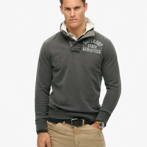 Vintage Athletic Half Button Sweatshirt