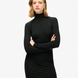 Long Sleeve High Neck Mini Dress