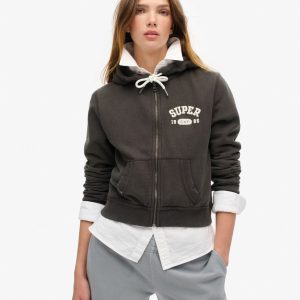 Athletic Essentials Relaxed Crop Zip-hoodie