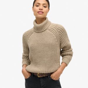 Slouchy Stitch Roll Neck Knit