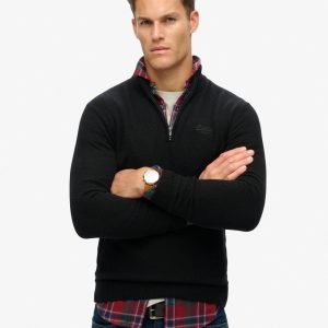 Essential Embroidered Knitted Half Zip Jumper