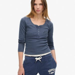 Athletic Button Down Long Sleeve Top