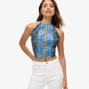 Paisley Print Halter Top