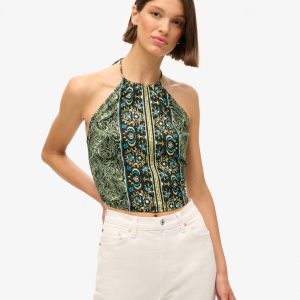 Paisley Print Halter Top