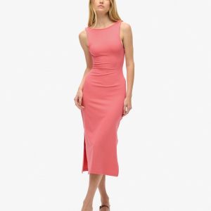 Jersey Twist Back Midi Dress