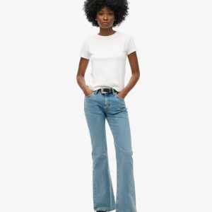 Vintage Mid Rise Slim Flare Jeans