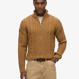 Vintage Jacob Cable Knit Half Zip Jumper