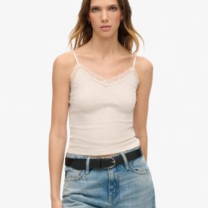 Athletic Essential Lace Trim Cami Top