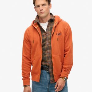 Essential Logo Washed Zip Hoodie