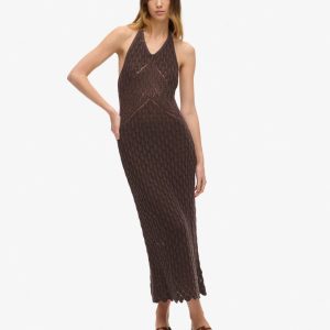 Crochet Halter Maxi Dress
