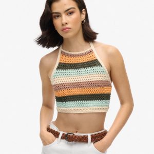 Cropped Halter Crochet Top