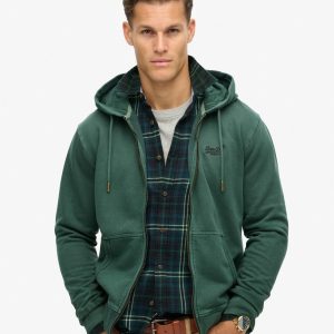 Essential Logo Washed Zip Hoodie