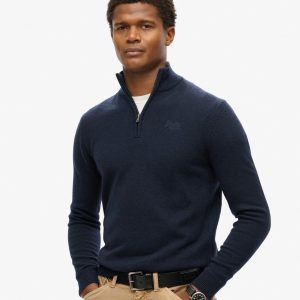 Essential Embroidered Knitted Half Zip Jumper