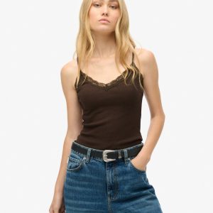 Athletic Essential Lace Trim Cami Top