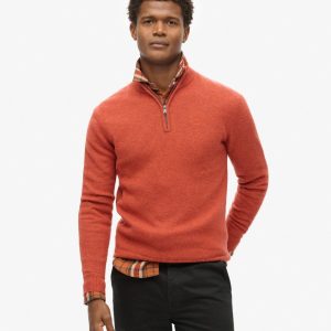 Essential Embroidered Knitted Half Zip Jumper