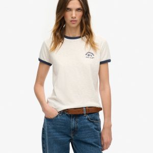 Athletic Essentials Beach Graphic Ringer T-Shirt