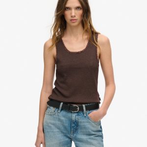 Athletic Essentials Vintage Lace Trim Vest Top