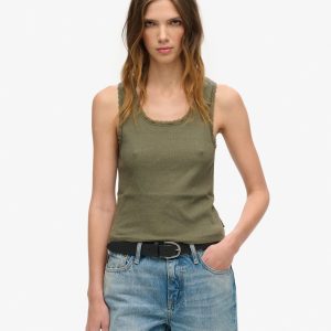 Athletic Essentials Vintage Lace Trim Vest Top