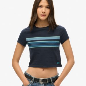 Vintage Stripe Crop T-Shirt