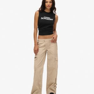 Low Rise Wide Leg Cargo Pants