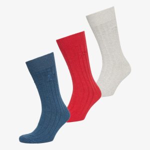 Organic Cotton Unisex Core Rib Crew Sock 3 Pack
