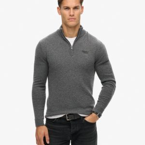 Essential Embroidered Knitted Half Zip Jumper