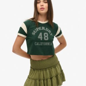 Tiered Jersey Mini Skirt