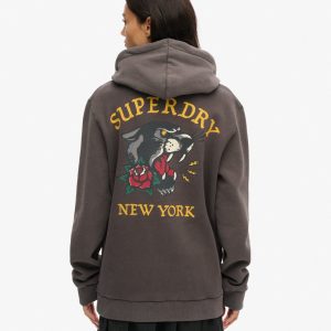 Oversized Tattoo Back Graphic Hoodie