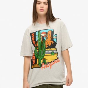 Oversized Travel Postcard Graphic T-Shirt