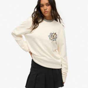 Oversized Tattoo Graphic Sweatshirt