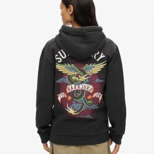 Oversized Tattoo Graphic Hoodie