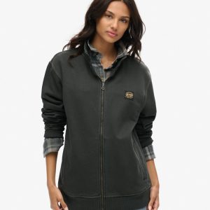 Oversized Contrast Stitch Track Top