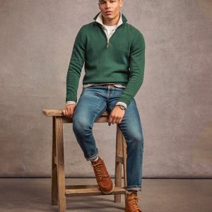 Cotton Classics Half-Zip Knitted Jumper