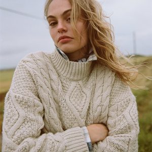 Aran Cable Knit Polo Jumper