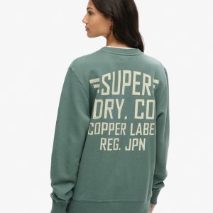 Oversized Copper Label Graphic Crew Sweatshirt