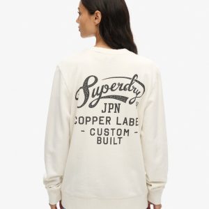Oversized Copper Label Graphic Crew Sweatshirt