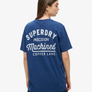 Oversized Copper Label Chest Graphic T-Shirt