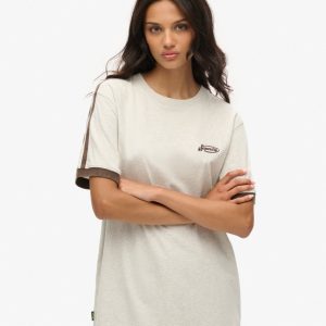 Oversized Essential Logo Retro Striped T-Shirt