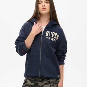 Oversized Vintage Athletic Zip Hoodie