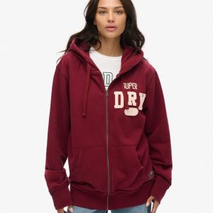 Oversized Vintage Athletic Zip Hoodie