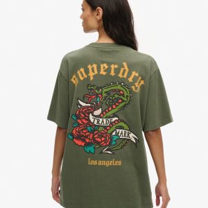 Oversized Tattoo Back Graphic T-Shirt