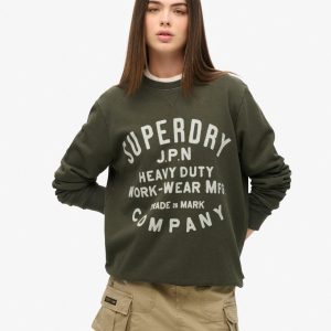 Oversized Machined Goods Workwear Crew Sweatshirt