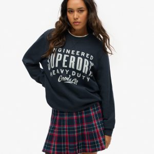Oversized Machined Goods Workwear Crew Sweatshirt