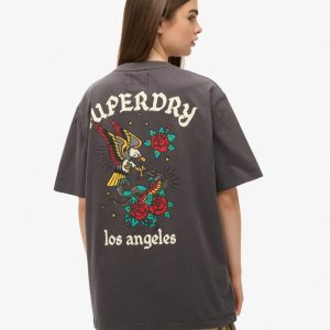 Oversized Tattoo Back Graphic T-Shirt