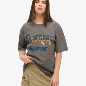 Oversized 70s Rock Graphic Band T-Shirt