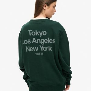 Oversized Core Logo City Loose Crew Sweatshirt