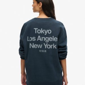 Oversized Core Logo City Loose Crew Sweatshirt