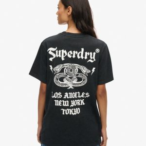 Oversized Retro Rock Graphic T-Shirt