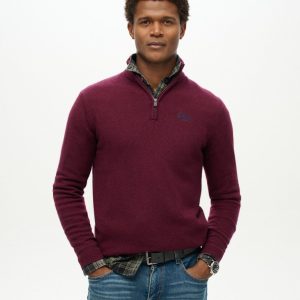 Essential Embroidered Knitted Half Zip Jumper