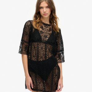 Beach Cover Up Lace Mini Dress